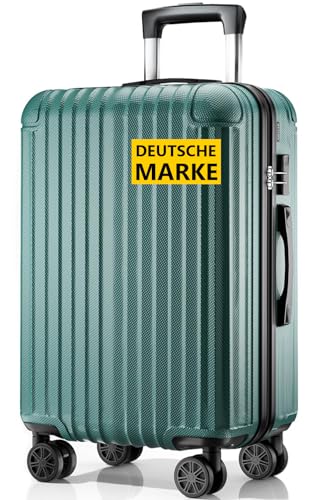 ABISTAB Hartschalen Reisekoffer groß 76x51x30cm, Handgepäck Koffer, Koffer & Trolleys mit 4 Rollen, Zahlenschloss, leicht Rollkoffer, Dunkelgrün