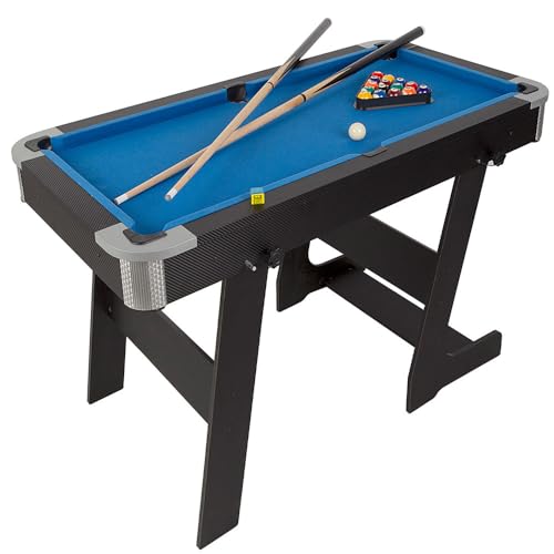 ColorBaby 85437 Klappbarer Multi-Spieltisch, Billard und Tischtennis, 120 x 61 x 73 cm, aus Holz, inklusive 2 Queues, 16 Kugeln, 1 Kreide, 1 Bürste, 1 Dreieck, 2 Schaufeln, 1 Netz und 3 Bälle, ab 6