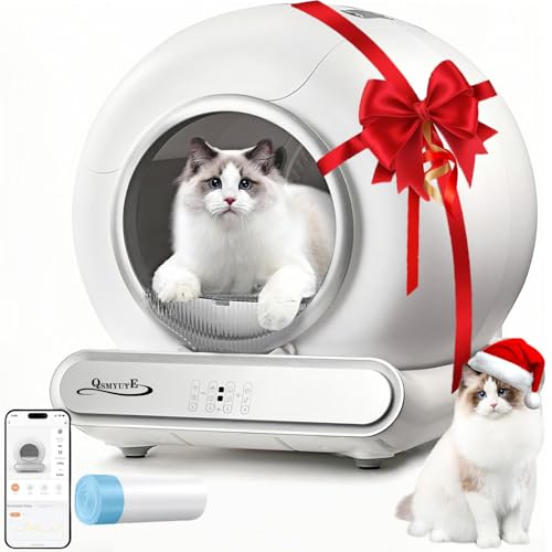 Katzenklo Selbstreinigend, Selbstreinigende Katzentoilette Extra 65L/Abnehmbarer Sandkontrollkasten/APP-Steuerung Selbstreiniges Katzenklo/Automatische Elektrisches Katzenklo für Katzen
