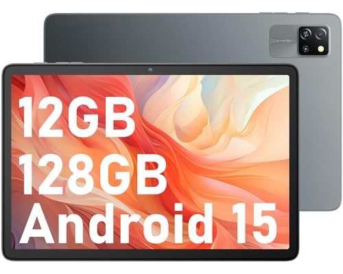 Blackview Tablet Android 15 Tab60 WiFi 10 Zoll PC Tablet, 12GB(4+8Expansión) RAM + 128GB ROM (2TB TF), Octa Core WiFi 6, 1280 x 800 HD, Widevine L1, 5100mAh, Dual Camera 5MP + 8MP, BT 5.2, GMS, Type C