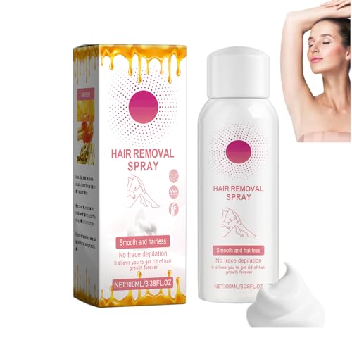 Belle Body Haarentfernung Schaum, Haarentfernungsschaum, Bienenwachs Haarentfernungsspray, Honig Mousse Enthaarungsschaum für langanhaltend glatte Bikinizone, Beine, Arme und Achseln (1PC(100ml))