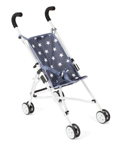Bayer Chic 2000 - Puppenbuggy Roma, Puppenwagen, Mini-Buggy, Sternchen, Navy, 601-51