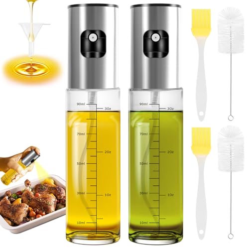 Cisivis Ölsprüher zum Kochen, 100 ml Öl Sprühflasche für Speiseöl, 2 Stück ÖLsprüher, Ölspray zum kochen Grillen, Backen, BBQ, für Olivenölsprüher für Salat