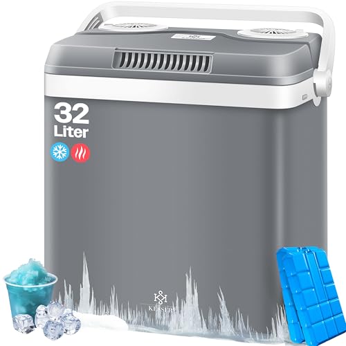 KESSER® Kühlbox Thermobox 32Liter | Thermo-Elektrische Kühlbox | KÜHLT und WÄRMT | 12 & 230V | Thermobox für Auto, Boot & Camping | Mini-Kühlschrank mit ECO & MAX Modus | inkl. Kühlakkus