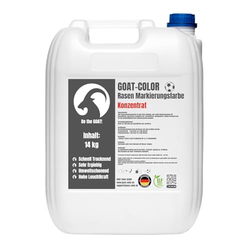 GOAT Rasenmarkierungsfarbe | Konzentrat | Rasenfarbe | Sportplatzfarbe (Weiß, 14kg)