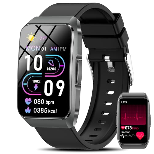 2025 Neu Smartwatch Herren Damen mit EKG/ΒΙυtｚυcker,1,57'HD Fitnessuhr mit Telefonfunktion SOS FitnessTracker Sportuhr 24/7 ΒΙυtdrυck SpO2 Pulsuhr Schlafmonitor Schrittzähler Smartband für Android iOS