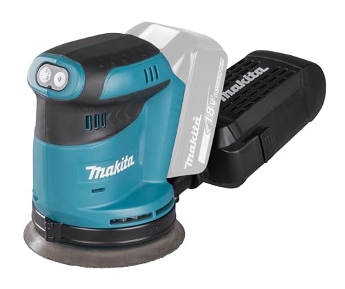 Makita DBO180Z Akku-Exzenterschleifer 18V (ohne Akku, ohne Ladegerät), Blau, Silber, 125 mm