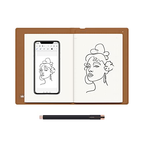 HUION Notepad A5 Smart Digitales Notizbuch X10, Bluetooth 5.0 Notizblock mit 8192 Druckstufen Eingabestift, Notebook für Notizen und Skizzen, Kompatibel mit Android/iOS/Windows/macOS/Linux