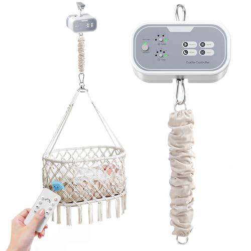Fdlscpem Federwiege Controller mit Bluetooth, Fernbedienung Babyschaukel Controller, 4 Geschwindigkeiten und 5 Timer Babywiege Controller für Neugeborenes, Baby und Wiege Dürfen Nicht Mehr Als 9 kg