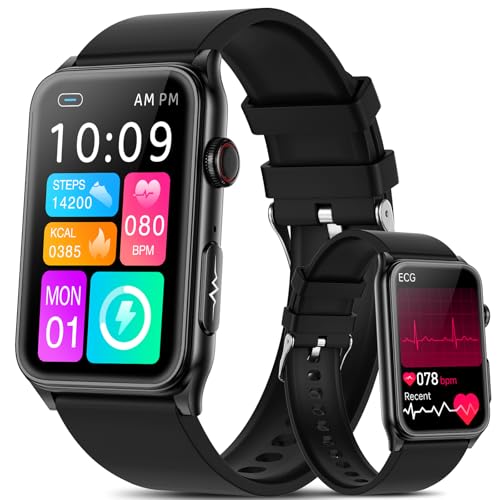 2025 Neu Smartwatch Herren EKG/ΒΙυtｚυcker/BMI/HRV/Harnsäure/ΒΙυtdrυck,1,57' Gesundheitsuhr mit Telefonfunktion 24H Pulsuhr SpO2 Schlaf/Apnoe-Monitor Fitnessuhr Schrittzähler,Smartband für iOS Android