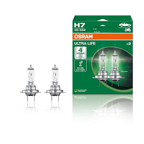 Osram ULTRA LIFE H7, Halogen-Scheinwerferlampe, 64210ULT-HCB, 12V PKW, Duobox (2 Stück)