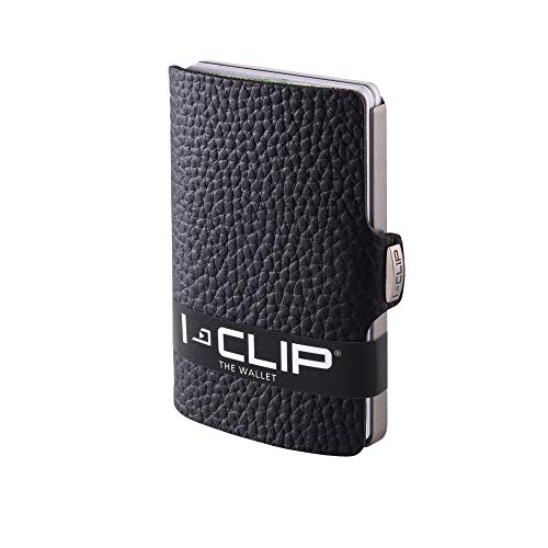 I-CLIP Original Geldbeutel Herren mit Geldklammer - Slim Wallet - Leder Geldbörse - Premium Portemonnaie - Kartenetui - Pure Black