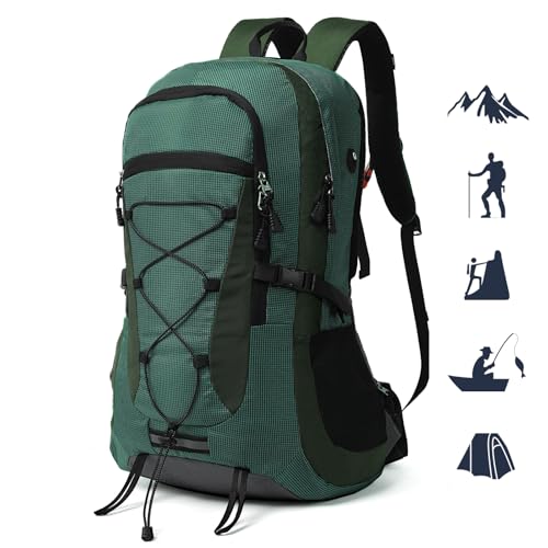 TANTOMI Wanderrucksack 45L Herren Damen Rucksack Groß Trekkingrucksack Leicht Reiserucksack mit Atmungsaktiver Rückenpolsterung, Outdoorrucksack für Radfahren, Bergsteigen, Wander