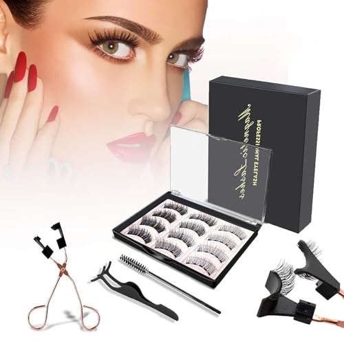 Magnet Wimpern 12 StüCk Magnetische Magnetisch 3D Magnetwimpern Wimpern Set Eyelashes KüNstliche Magnetic Falsche Magnetic Eyelashes Wasserdichtem Magnetisches NatüRlich NatüRlicher Set Dicke Wimpern
