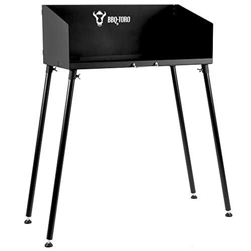 BBQ-Toro Dutch Oven Tisch I 75 x 40 cm I schwarz I Stahltisch für Bräter und Grillzubehör I Grilltisch mit einstellbaren Füßen