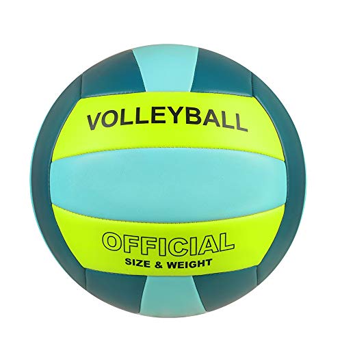 PECOGO Volleyball Größe 5 PU Leder Weich Indoor Outdoor Volleybälle Sport Training Spiel Spielball für Anfänger, Jugendliche, Erwachsene, 8.2