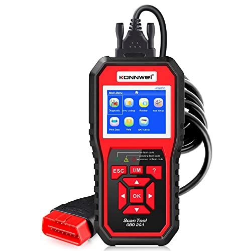 KONNWEI KW850 OBD2 Diagnosegerät für Auto, Fehlercodeleser mit Vollständiger OBDII-Funktion, Motordiagnose Tool, OBD Auslesegerät für Alle Fahrzeuge ab Baujahr 2002, Unterstützt EOBD/OBD2