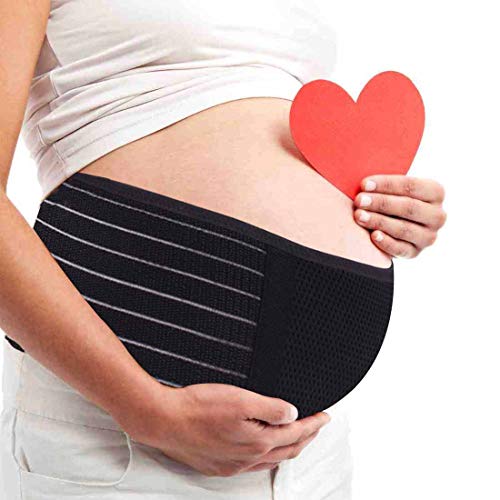 AIWITHPM Bauchband Schwangerschaft Stützgürtel - Bauchgurt für Schwangere - Schwangerschaftsgürtel stützt Taille Becken und Rücken - verstellbar - atmungsaktiv - Einheitsgröße
