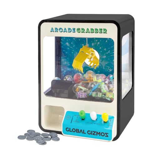 Global Gizmos 50189 Candy Grabber/Claw Machine Arcade-Spiel für Kinder/Joystick-Steuerung/Münzen enthalten/Schwarz