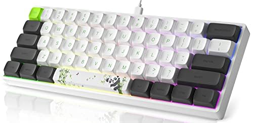 MIHIYIRY Mechanische Gaming-Tastatur 60 % mit roten Schaltern 61 Tasten mechanische Tastatur RGB Backlit, Compact Mini USB Wired Tastatur für WIN/Mac/PC (Panda-Thema)