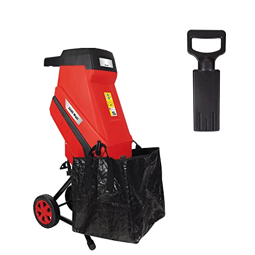 Elektro Messerhäcksler - MH 2445-2400 W - inkl. 45 ltr Fangsack - 12 kg leicht - Laufräder mit Radabdeckung - Gartenhäcksler für 45 mm Äste - Schredder