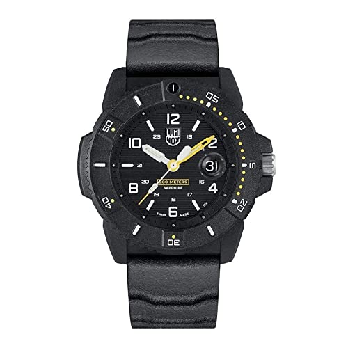 Luminox Navy Seal XS.3601 Herrenuhr 45mm - Taucheruhr in Schwarz mit Datumsanzeige 200m wasserdicht Saphirglas