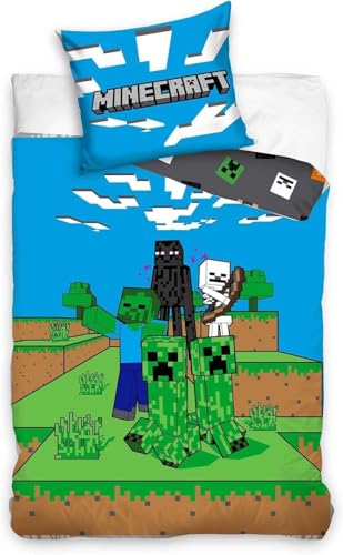Minecraft Bettwäsche Wendebettwäsche MC003-4 135x200cm/80x80cm