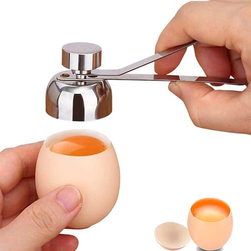 Taiyyi Eieröffner Stainless Steel,Cutter Eieröffner,Shell Opener,für Rohes/Weiches Hartgekochtes Ei, Egg Topper Cutter Metall Eierschale Cutter (Silber)