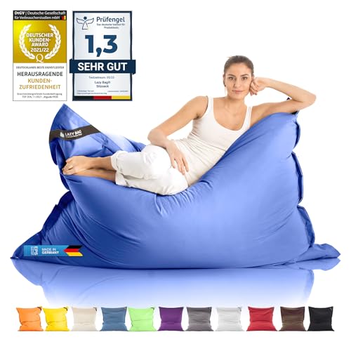 LAZY BAG Riesen-Sitzsack Classic XXL 140x180 cm | Sitzkissen 2-in-1 für relaxtes Sitzen & Liegen | Bequeme Indoor & Outdoor Momente Dank 4 Mio. EPS-Perlen für perfekte Ergonomie | waschbarer Bezug