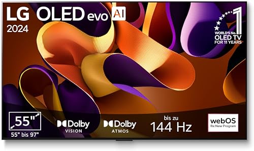 LG OLED55G48LW TV 55' (139 cm) OLED evo Fernseher (α11 4K AI-Prozessor, webOS 24, Dolby Vision, bis zu 120Hz) [Modelljahr 2024]