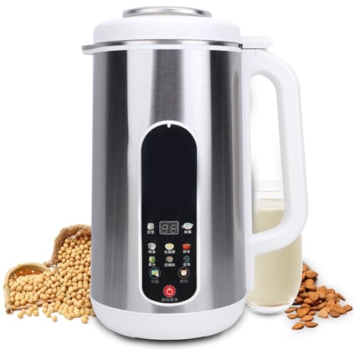 Gugxiom Pflanzenmilchbereiter, 1200 ml Automatische Nussmilch Maschine, Sojamilch Maschine, für Selbstgemachte Pflanzenmilch, Hafer, Soja, Joghurt...Mit Selbstreinigung und Reservierung Funktion