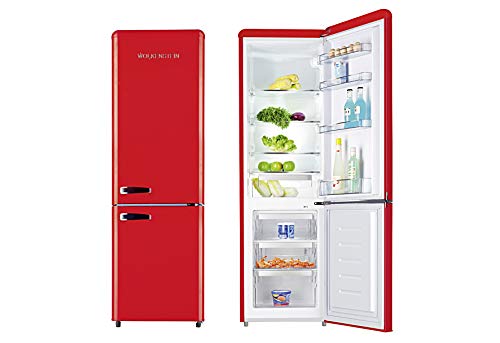 Wolkenstein KG250.4RT FR Kühl-Gefrier-Kombination Rot | 249 Liter Nutzinhalt | 4* | 69 Liter Gefrierfach | Externer Chromgriff | Silber Applikationen | Freistehend