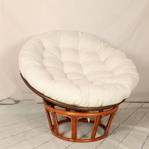 Hovoto Papasansessel Kissen, Papasan Sitzkissen für Hängesessel, Rund Papasan Sessel, Bequem Weich Sitzkissen, Hängesessel Kissen für Korbsessel, Garten Stuhlauflag, Beige, 60 * 60cm