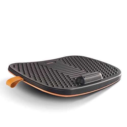 FEZIBO Holzschaukel Balance Board Ergonomisches Balancekissen, Komfortabel Anti-Ermüdungsmatte für Stehpulte, Schwarz(Medium)