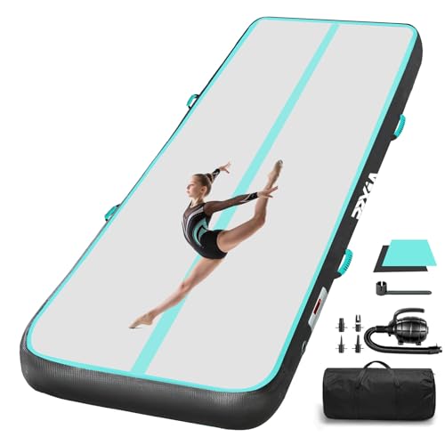 PPXIA Gymnastikmatte Air Matte Track 4M 10CM Höhe, Turnmatte Tumbling Matten mit Komplettes Zubehör, Aufblasbar Gymnastik Track Matte für zuhause Outdoor Yoga