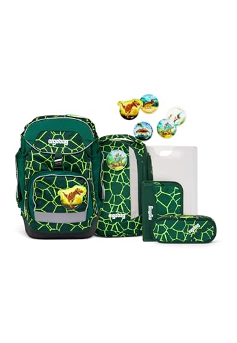 ergobag Pack Set ergonomischer Schulrucksack, Schulranzen, Vorgänger-Kollektion, flexibel 6-teilig 1.Klasse Grundschule