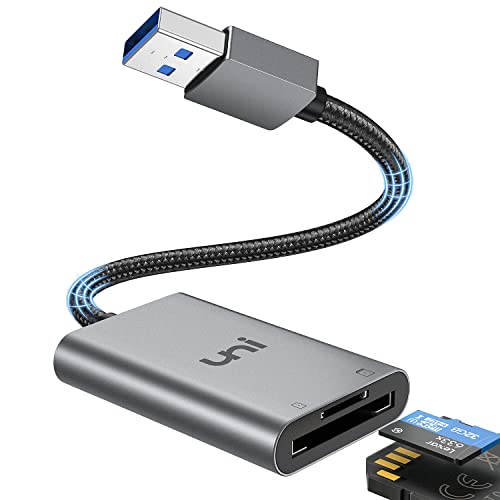 uni USB 3.0 Kartenleser 104MB/s 2in1 SD Kartenlesegeräte Card Reader aus Alumunimgehäuse und Nylonkabel, USB 3.0 Karten-Adapter für SD/MicroSD/TF/SDHC/SDXC/MMC, kompatibel mit Windows/macOS usw.