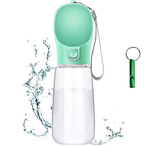 Frasheng Hunde Wasserflasche 550ml,Hunde Trinkflasche für Unterwegs,Tragbare Haustier Wasserflasche Hund Katze Trinkflasche Hundepfeife mitbringen,Haustier Trinknapf Geeignet zum Gehen Reisen Trinken