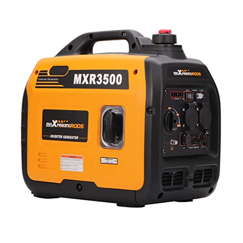 maXpeedingrods Inverter Stromerzeuger 3300W Stromgenerator Benzin Superleise 4 Takt mit USB und 230V Steckdosen Leicht als Notstromaggregat Backup Stromausfälle für Camping Wohnwagen Garage Baustelle