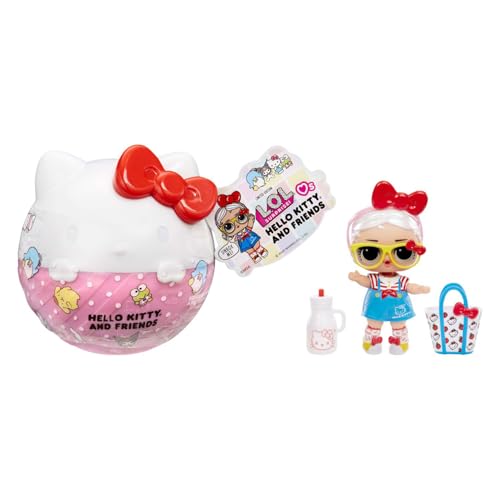L.O.L. Surprise! Loves Hello Kitty and Friends - 1 Puppe mit 7 Überraschungen, Zufällige Auswahl, 8 Tots zum Sammeln, für Kinder ab 4 Jahren