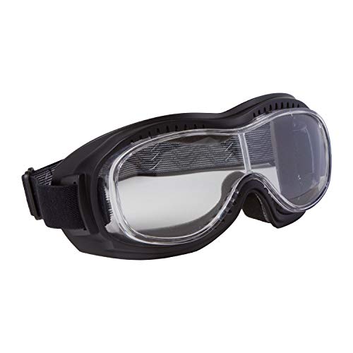 PiWear Motorradbrille Schutzbrille Toronto, schwarz mit klarem Glas