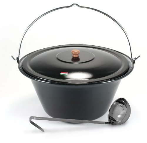 GRILLPLANET Gulaschkessel 30 Liter und Deckel emailliert