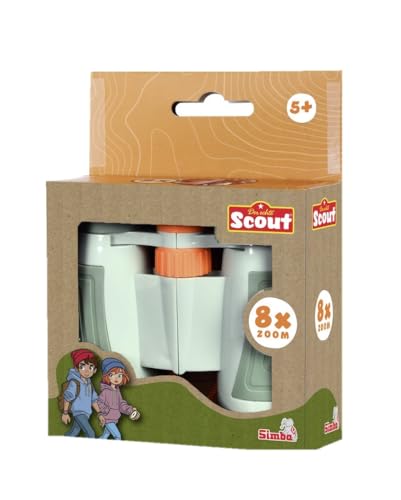 Simba 109452671 - Scout Kinder-Fernglas ab 5 Jahre (11 cm) - gummiertes Kinderfernglas mit 8-facher Vergrößerung & 200m Sichtweite, Forscher- und Entdecker-Spielzeug inkl. Umhänge-Kordel