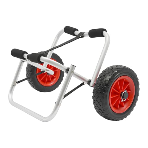 Naxidf Kajakwagen Schlauchboot Sup Trolley Kajak Zubehör Transportwagen Klappbar Aluminium Kanuwagen, 80 kg Tragkraft – Faltbarer Transportwagen für Boote, Kanus, Kajaks