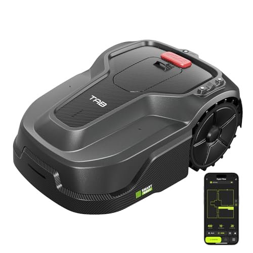 Rasenmäher Roboter Mähroboter - TAB HyperMow intelligentes Kartenzeichnen und Pfadplanung Rasenroboter, Rasenmäher Roboter Tagesabdeckung bis zu 600 qm, Steuerung über APP und 2.4G WiFi oder Bluetooth
