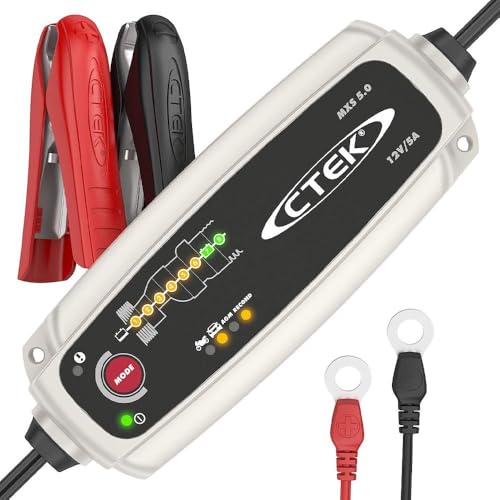 CTEK MXS 5.0, Batterieladegerät 12V, Temperaturkompensation, Intelligentes Ladegerät Autobatterie, Ladegerät Auto Und Motorrad, Batteriepfleger Mit Rekonditionierungsmodus Und AGM-Option