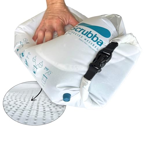 Scrubba UNTOUCHED Waschbeutel – Manuelle Reise-Handwaschmaschine ohne Strom – Ultraleicht & umweltfreundlich – Ideal für Camping Outdoor, unterwegs & Babywäsche – Faltbar – 150g
