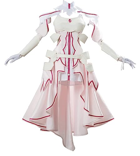 Sword Art Online SAO Alicization Yuuki Asuna Cosplay-Kostüm, Halloween-Uniform, Outfit für Damen (Rosa, Größe L)