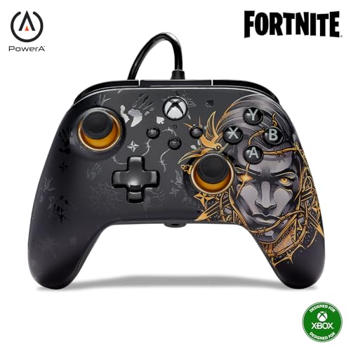 PowerA Advantage Wired Controller für Xbox Series X|S und Windows 10/11 - Fortnite, Midas, Gamepad, Schnurgebundener Videogamecontroller, Gaming Controller, USB-C, Geeignet für Xbox One, Offiziell lizensiert