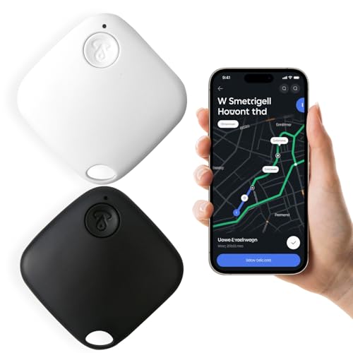 2 Stück GPS Schlüsselfinder Bluetooth 5.2, Smart Tag GPS Tracker für Android & iOS, Schlüsselanhänger Tracker für Schlüssel, Geldbörse, Tasche, Haustier, Koffer, mit bidirektionalem Tracking di 15m